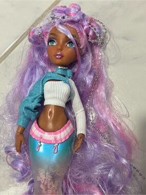 Purple & Pink Mermaid Hair Doll Wig - Women Hair Accessory